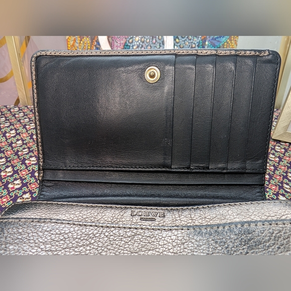 LOEWE Metallic Trifold Anangram Wallet - Picture 7 of 14